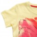 2015 New Little Maven Summer Baby Girl Children Flower Yellow Cotton Short Sleeve T-shirt