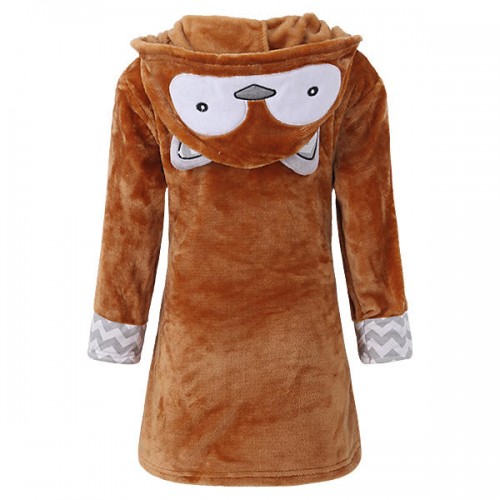 Kids Cartoon Pattern Bathrobe Long Sleeve Hooded Wrap Robe Kids Cartoon Pattern Bathrobe Long Sleeve Hooded Wrap Robe