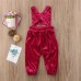 Girls Children Solid Color Back Cross Jumpsuit for 2Y-7Y