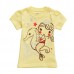 2015 New Little Maven Summer Baby Girl Child Sea Horse Yellow Cotton Short Sleeve T-shirt