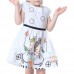 Kid Girls Short Sleeve Cartoon Character Printed Dress Kid Girls Short Sleeve Cartoon Character Printed Dress