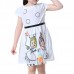 Kid Girls Short Sleeve Cartoon Character Printed Dress Kid Girls Short Sleeve Cartoon Character Printed Dress