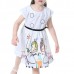 Kid Girls Short Sleeve Cartoon Character Printed Dress Kid Girls Short Sleeve Cartoon Character Printed Dress