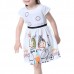 Kid Girls Short Sleeve Cartoon Character Printed Dress Kid Girls Short Sleeve Cartoon Character Printed Dress