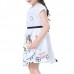 Kid Girls Short Sleeve Cartoon Character Printed Dress Kid Girls Short Sleeve Cartoon Character Printed Dress