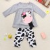 Baby Girls Cow Clothing Sets Top Shirt Trousers Outfit