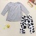 Baby Girls Cow Clothing Sets Top Shirt Trousers Outfit