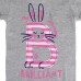 2015 New Summer Baby Girl Children Rabbit Gley Cotton Short Sleeve T-shirt Tee
