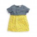 2015 New Little Maven Baby Girl Children Summer Blue Top &Yellow Cotton Dress