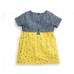 2015 New Little Maven Baby Girl Children Summer Blue Top &Yellow Cotton Dress