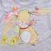 2015 New Little Maven Baby Girl Children Cute Rabbit Grey Cotton Short Sleeve T-shirt Top