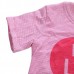 2015 New Little Maven Summer Baby Girl Children Heart Pink Cotton Short Sleeve T-shirt