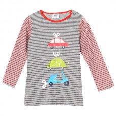 2015 New Little Maven Summer Baby Girl Children Car Stripe Cotton Long Sleeve T-shirt