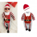 Baby Boys Girls Christmas Striped Romper Jumpsuit Hat Set