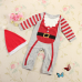 Baby Boys Girls Christmas Striped Romper Jumpsuit Hat Set