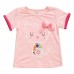 2015 New Little Maven Summer Baby Girl Children Cat Pink Cotton Short Sleeve T-shirt Top