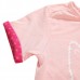 2015 New Little Maven Summer Baby Girl Children Cat Pink Cotton Short Sleeve T-shirt Top