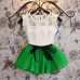 Baby Girls Flower Sheer Sleeveless Dress Top Skirt Set