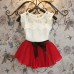 Baby Girls Flower Sheer Sleeveless Dress Top Skirt Set