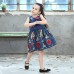 Baby Kid Girls Floral Embroidered Sleeveless Denim Dress