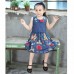 Baby Kid Girls Floral Embroidered Sleeveless Denim Dress