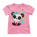 Little Maven Baby Girl Children Panda Red Cotton Short Sleeve T-shirt Top