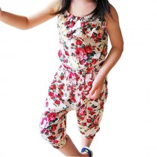 Little Girl Playsuit Kid Sleeveless Floral Outfit Summer Jumpsuit