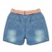Girl Denim Shorts Children Jeans Pants With Flower Belt