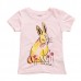 2015 New Little Maven Summer Baby Girl Children Rabbit Pink Cotton Short Sleeve T-shirt