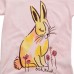 2015 New Little Maven Summer Baby Girl Children Rabbit Pink Cotton Short Sleeve T-shirt