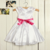 Girls Wedding Princess Bowknot Dress Tutu Bow-tie Short Sleeve Skirt