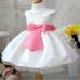 Girls Wedding Princess Bowknot Dress Tutu Bow-tie Short Sleeve Skirt