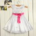 Girls Wedding Princess Bowknot Dress Tutu Bow-tie Short Sleeve Skirt