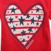 2015 New Little Maven Summer Baby Girl Children Heart Red Cotton Short Sleeve T-shirt