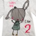 2015 New Little Maven Summer Baby Girl Children Rabbit White Cotton Long Sleeve T-shirt