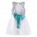 Kid Girls Sequins Bowknot Backless Party Dress