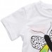 2015 New Little Maven Baby Girl Children Butterfly White Cotton Short Sleeve T-shirt