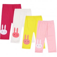 BEINGQ Girl Kids Summer Solid Cotton Blend Rabbit Stretch Short Leggings Pants
