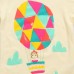 2015 New Little Maven Baby Girl Children Air Balloon Yellow Cotton Short Sleeve T-shirt