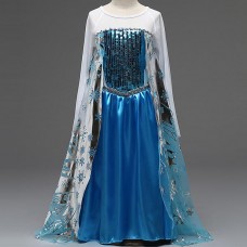 Halloween Kid Girls Sequins Stitching Frozen Princess Cosplay Costume