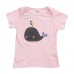 2015 New Little Maven Summer Baby Girl Children Whale Pink Cotton Short Sleeve T-shirt