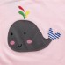2015 New Little Maven Summer Baby Girl Children Whale Pink Cotton Short Sleeve T-shirt