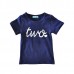 Kid Girls Cute Letter Heart Printed Short Sleeve T-Shirt Geometric Print Skirt Set