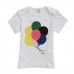 2015 New Little Maven Summer Baby Girl Children Balloon White Cotton Short Sleeve T-shirt