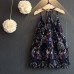 Kid Girls Floral Printed Sleeveless Strap Chiffon Pleated Dress (Not Including Necklace)