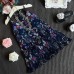 Kid Girls Floral Printed Sleeveless Strap Chiffon Pleated Dress (Not Including Necklace)