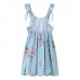 Kid Girls Cotton Vintage Floral Printed Sleeveless Backless Princess Dress