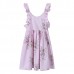 Kid Girls Cotton Vintage Floral Printed Sleeveless Backless Princess Dress