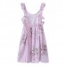 Kid Girls Cotton Vintage Floral Printed Sleeveless Backless Princess Dress