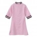 Chinese Style Kid Girls Half Sleeve Pink Cheongsam Dress